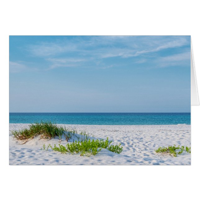 White Sandy Beach Florida Coastline Greeting Card (Front Horizontal)