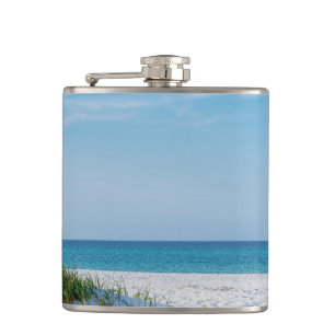 White Sandy Beach Florida Coastline Hip Flask