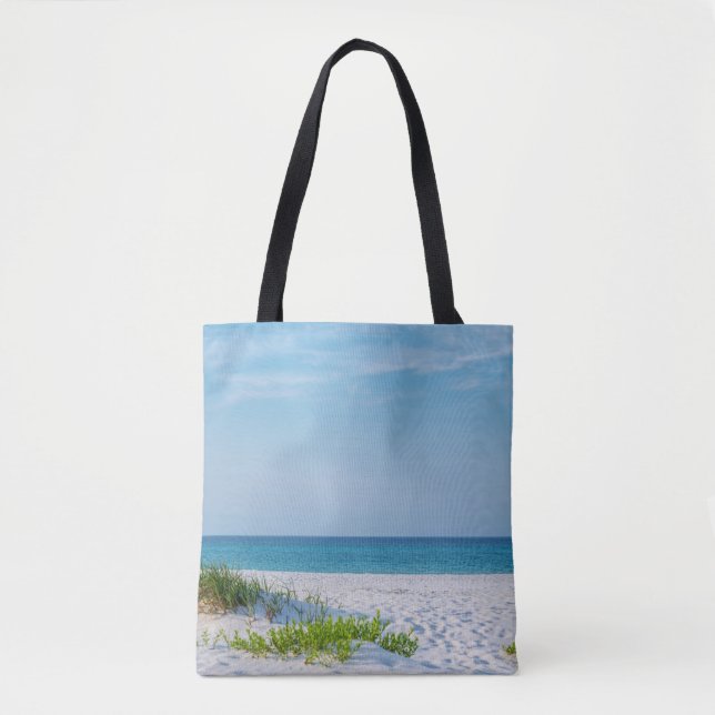White Sandy Beach Florida Coastline Tote Bag (Front)