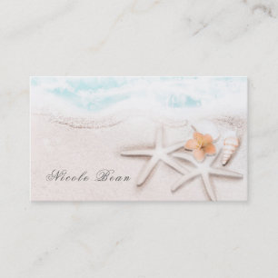 White Sandy Beach Starfish Blue Ocean Tropical Business Card