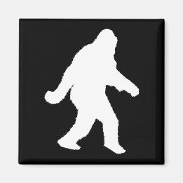 White Sasquatch Silhouette For Dark Backgrounds Magnet