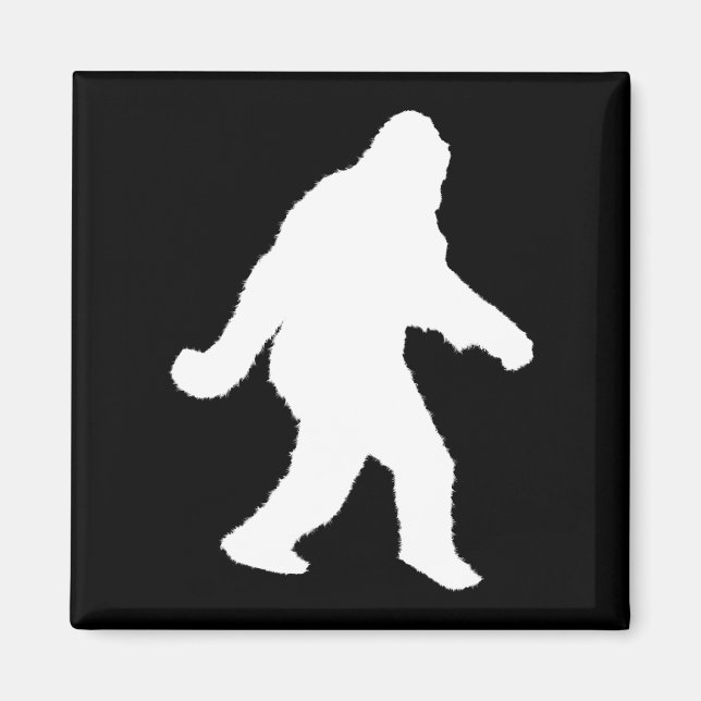 White Sasquatch Silhouette For Dark Backgrounds Magnet (Front)