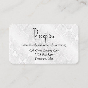 White Satin Damask for Wedding Enclosure Card