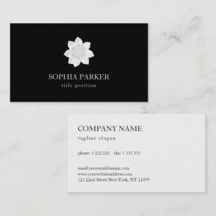 White Satin Flower Reversible Business Card