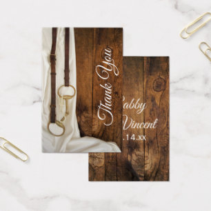 White Satin Horse Bit Western Wedding Favour Tags