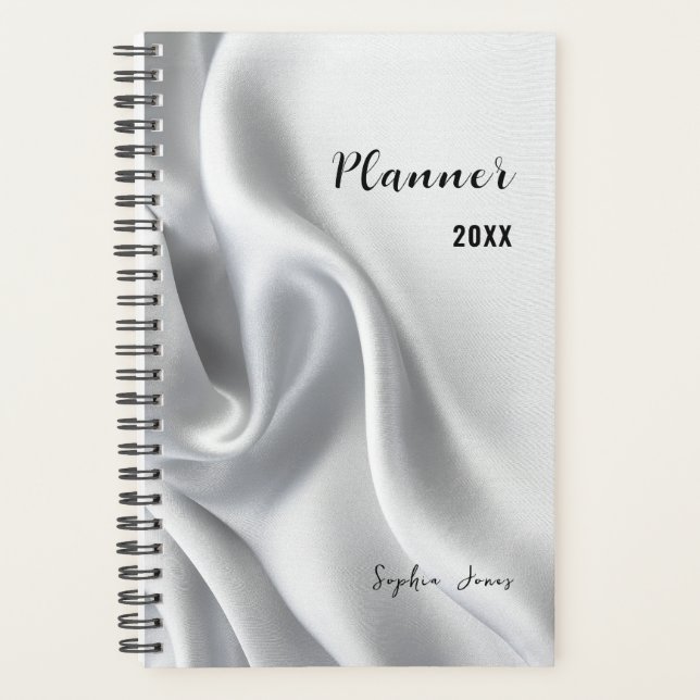 White Satin Planner (Front)