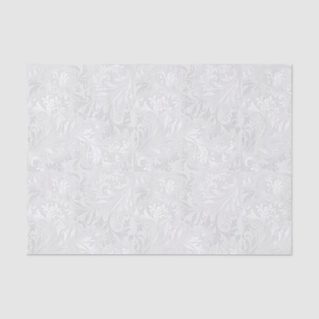 White Satin Wedding Elegance Tissue Paper (Front)