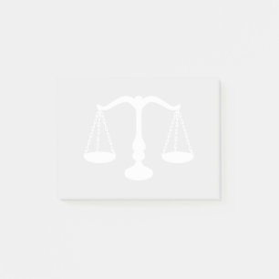 White Scale of Justice Post-it Notes