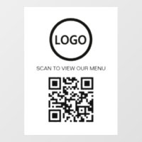 White Scan Me QR Code Price List Menu Sign