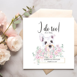 White Schnauzer Dog Wedding Cocktail Napkins