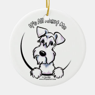 White Schnauzer IAAM Ceramic Tree Decoration