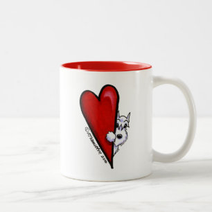 White Schnauzer Love Two-Tone Coffee Mug