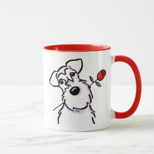 White Schnauzer Sweetheart Rose Mug