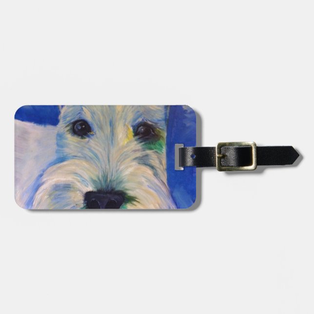 White Schnauzer's RULE ! Luggage Tag (Front Horizontal)