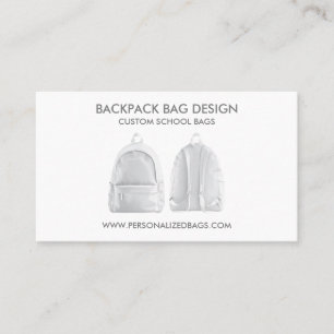 White School Backpack Bag Business Card