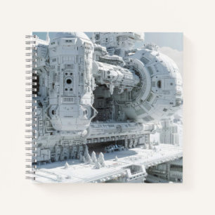 White Sci-Fi Space Base Notebook