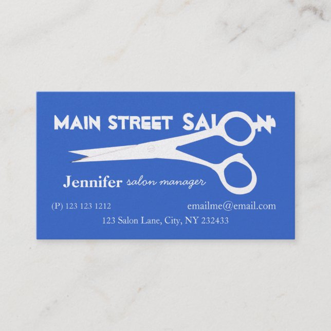 White Scissors Hair Stylist Beauty Salon Spa Appointment Card (Front)