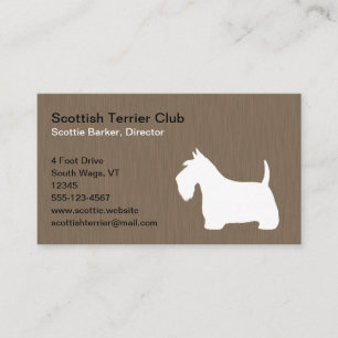 White Scottish Terrier Silhouette Business Card