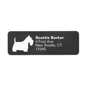 White Scottish Terrier Silhouette Return Address