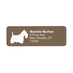 White Scottish Terrier Silhouette Return Address