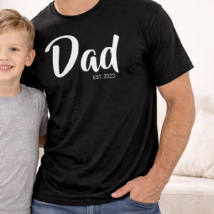 White Script Established Dad T-Shirt