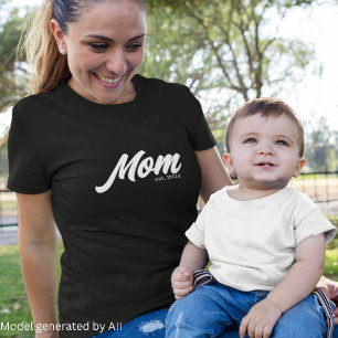 White Script Established Mum T-Shirt