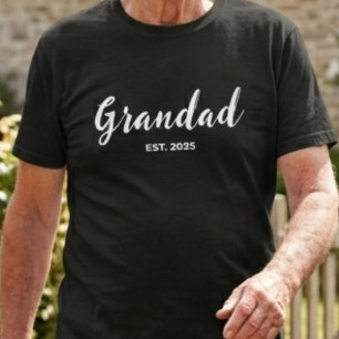 White Script Grandad Established  T-Shirt