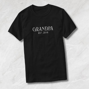 White Script Grandpa Established T-Shirt