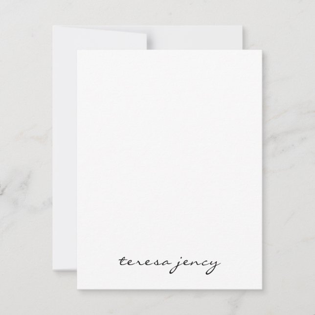White Script Monogram | Minimalist Modern Design Card (Front)