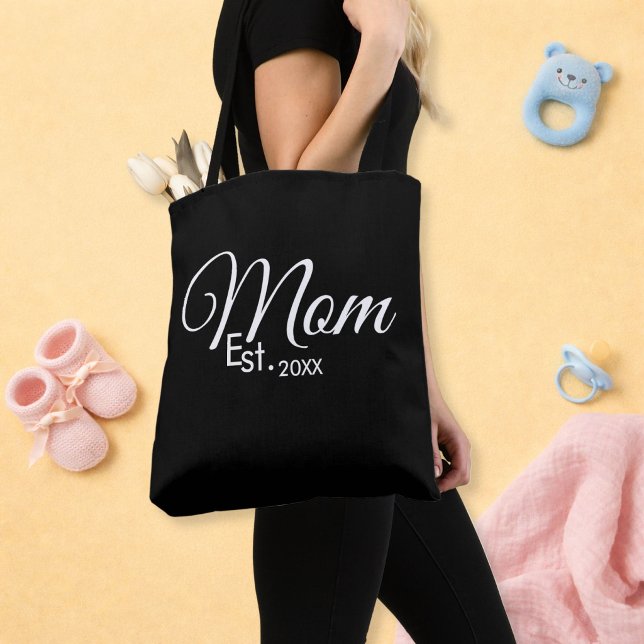 White Script Mum Established New Mum Tote Bag (Creator Uploaded)