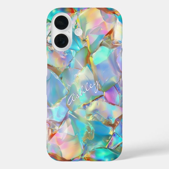 White Script Name on Opal Background Case-Mate iPhone Case (Back)
