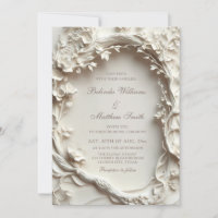White Sculptured Flowers Wreath Wedding