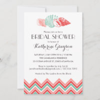 White Sea Shells Beach Bridal Shower Invitation