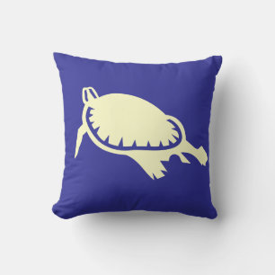 white Sea turtle on blue pillow