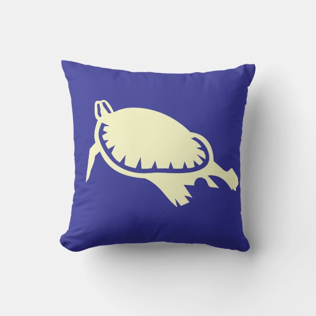 white Sea turtle on blue pillow (Front)