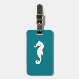 White Seahorse Luggage Tag