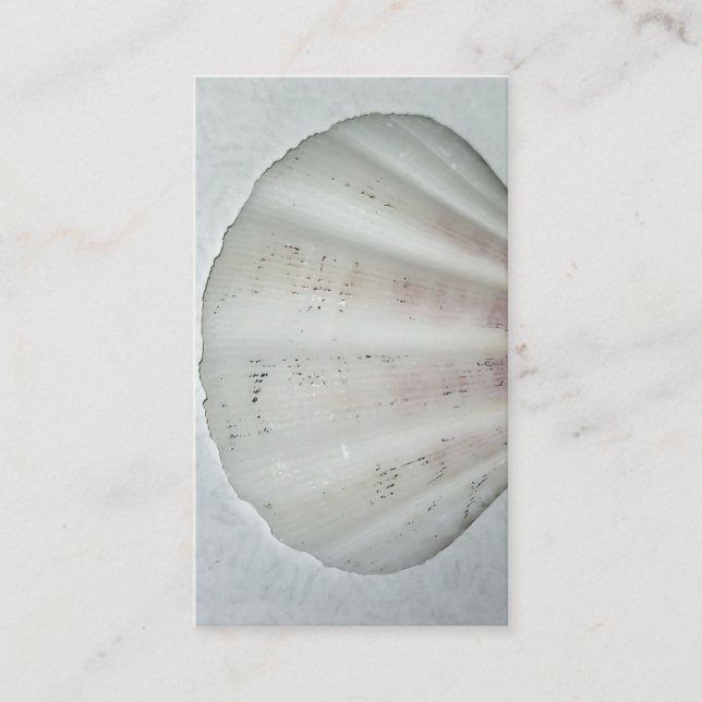White Seashell business card neutral colours  (Front)
