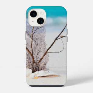 White Seashells on a Tropical Beach iPhone 14 Case