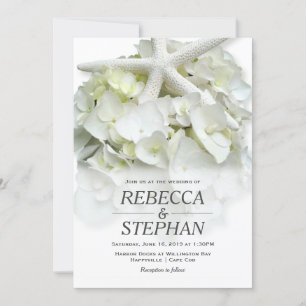 White Seaside Garden Casual Elegant Wedding Invitation