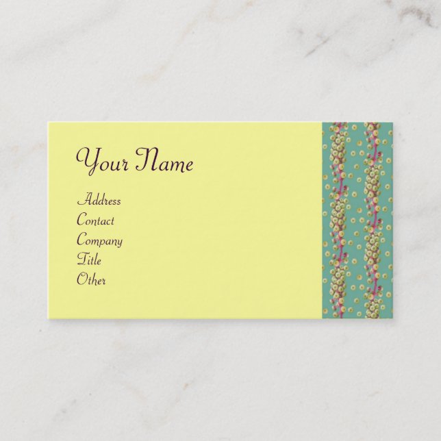 WHITE SEEDS , light yellow  green pink Business Card (Front)