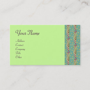 WHITE SEEDS , light  yellow  green pink purple Business Card