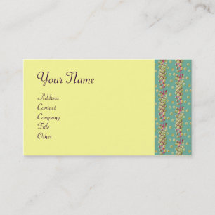 WHITE SEEDS , light yellow green pink purple Business Card