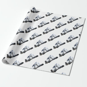 White Semi Tractor Trailer Wrapping Paper