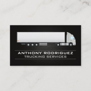 White Semi Truck Driver Logistics Transport Business Card