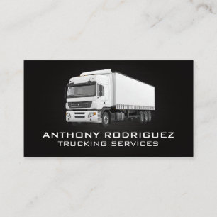 White Semi Truck Trucking Services Business Card