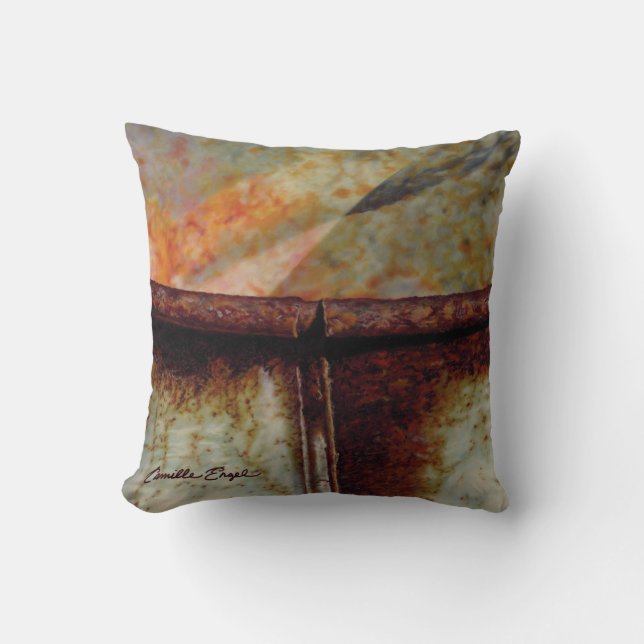 "White Series Abstract 1" by Camille Engel Cushion (Front)