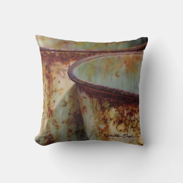 "White Series Abstract 2" by Camille Engel Cushion (Front)