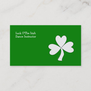 White Shamrock St. Patrick's Day Irish Good Luck Business Card