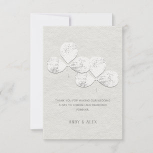 White Shamrock Wedding Thank You Card