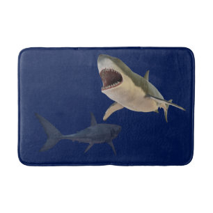 White shark bath mat